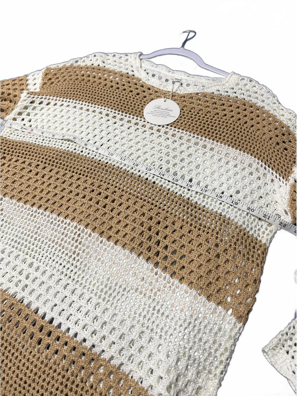 Prinbara Medium Crochet Knit Beach Cover-Up Dress M - Picture 6 of 7